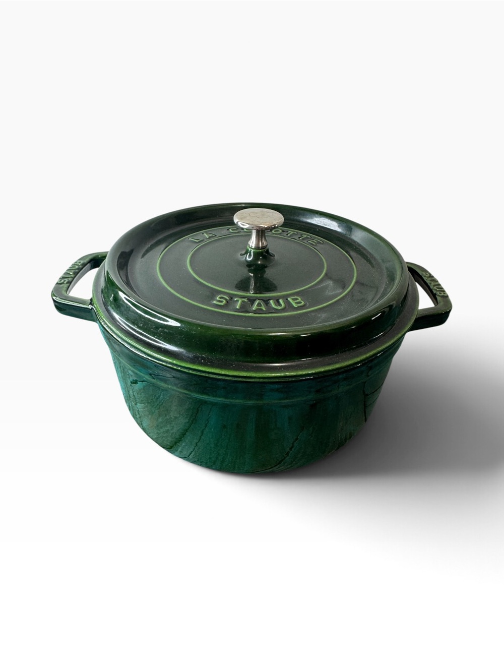 Staub Enameled Cast Iron Round Cocotte 4-Quart - Basil Green (24cm / 9-3/8”)